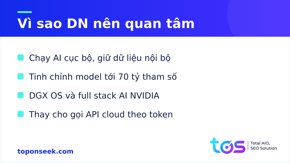 DGX Spark 64GB cho doanh nghiệp chạy AI cục bộ